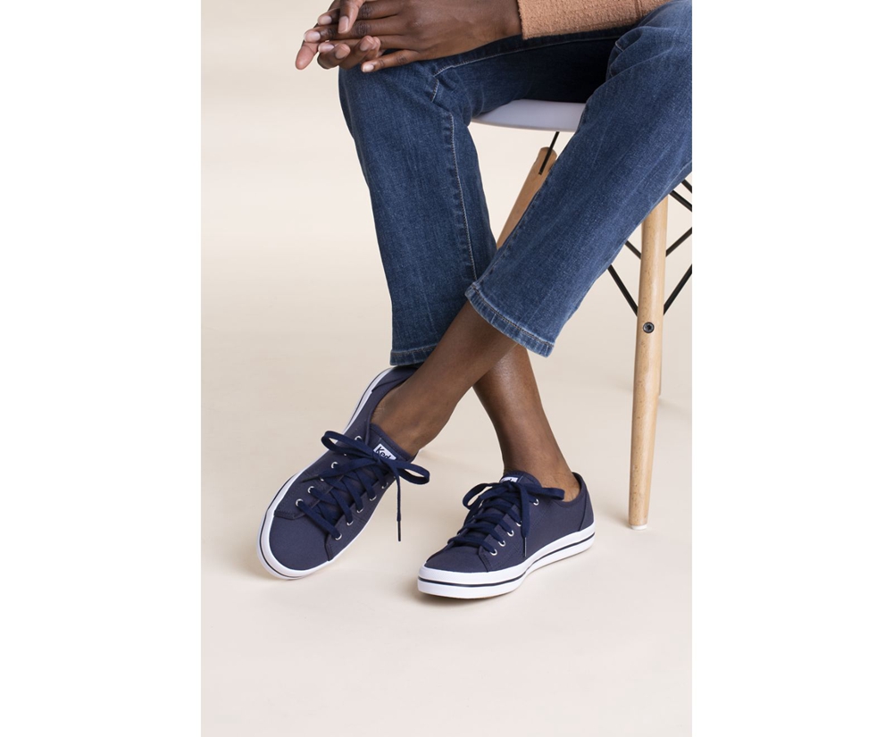 Keds Sneakers Navy - Washable Kickstart - Womens QOEMKX-478